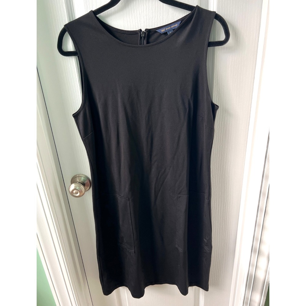 Brooks Brothers 346 Womens‎ Dress Black Sleeveless Pockets Shift Casual Size L